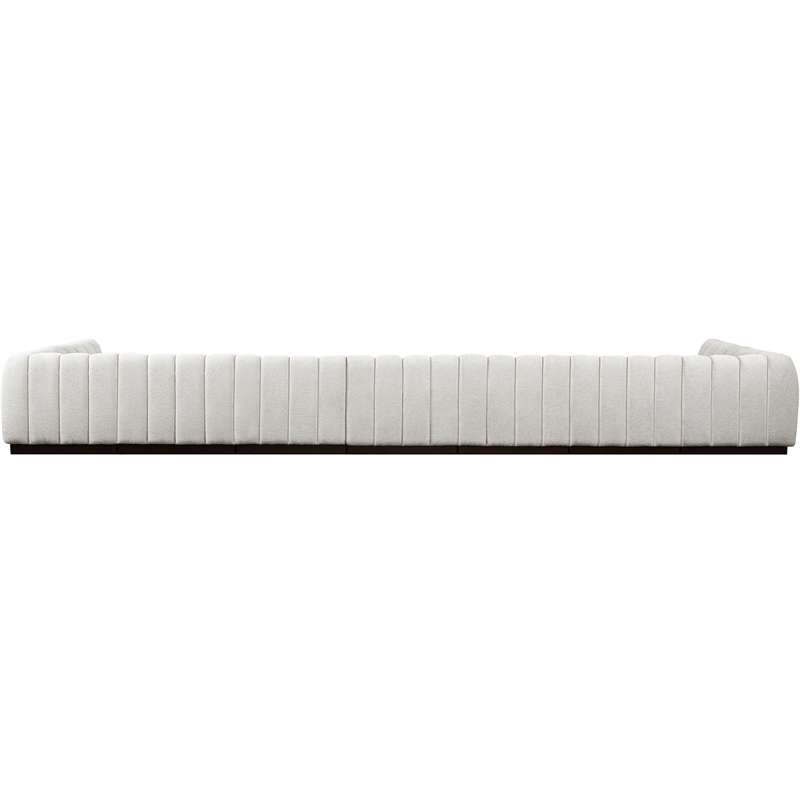 Meridian Furniture Quinn 9-Piece U-Shaped Fabric Modular Sectional in Cream