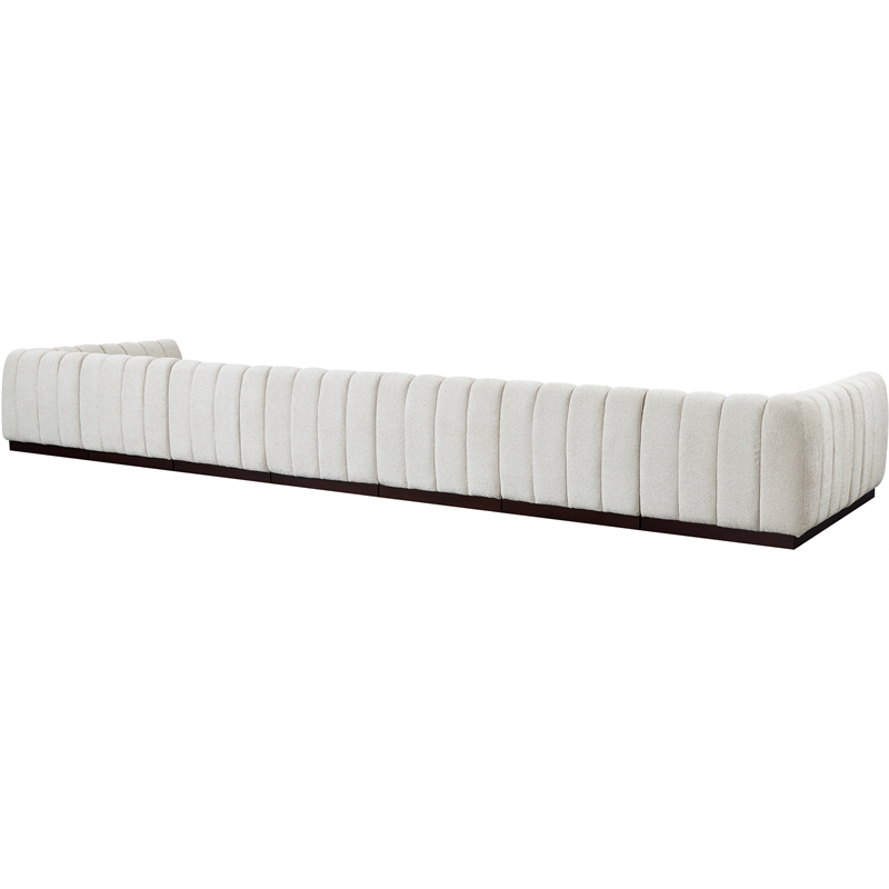 Meridian Furniture Quinn 9-Piece U-Shaped Fabric Modular Sectional in Cream