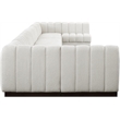 Meridian Furniture Quinn 9-Piece U-Shaped Fabric Modular Sectional in Cream