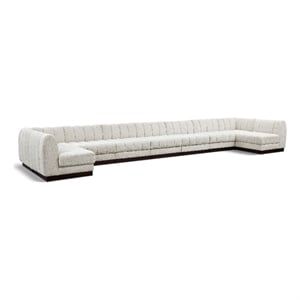 Meridian Furniture Quinn 9-Piece U-Shaped Fabric Modular Sectional in Cream