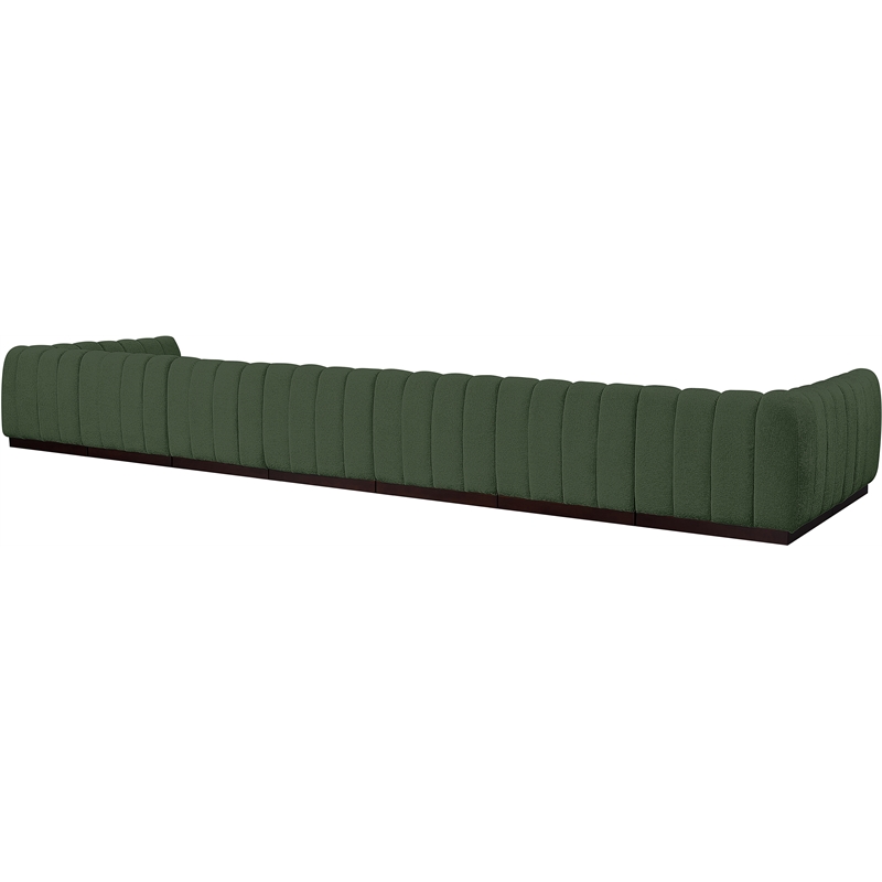 Meridian Furniture Quinn 9-Piece U-Shaped Fabric Modular Sectional in Green