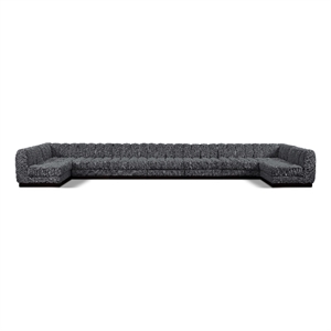 Meridian Furniture Quinn 9-Piece U-Shaped Fabric Modular Sectional in Dark Gray
