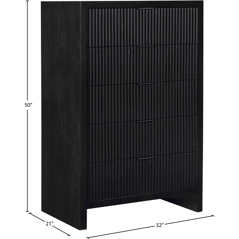 Meridian Furniture Fairfax Black Oak Veneer Chest