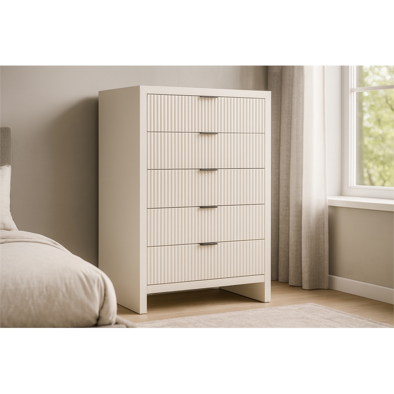 Meridian Furniture Fairfax Cream Oak Veneer Chest
