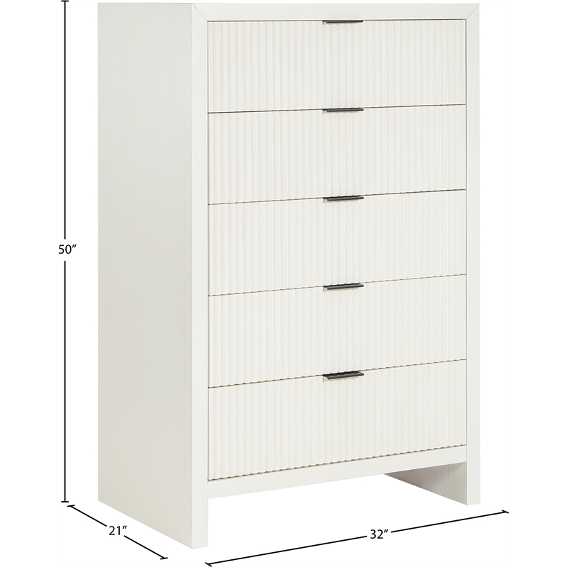 Meridian Furniture Fairfax Cream Oak Veneer Chest