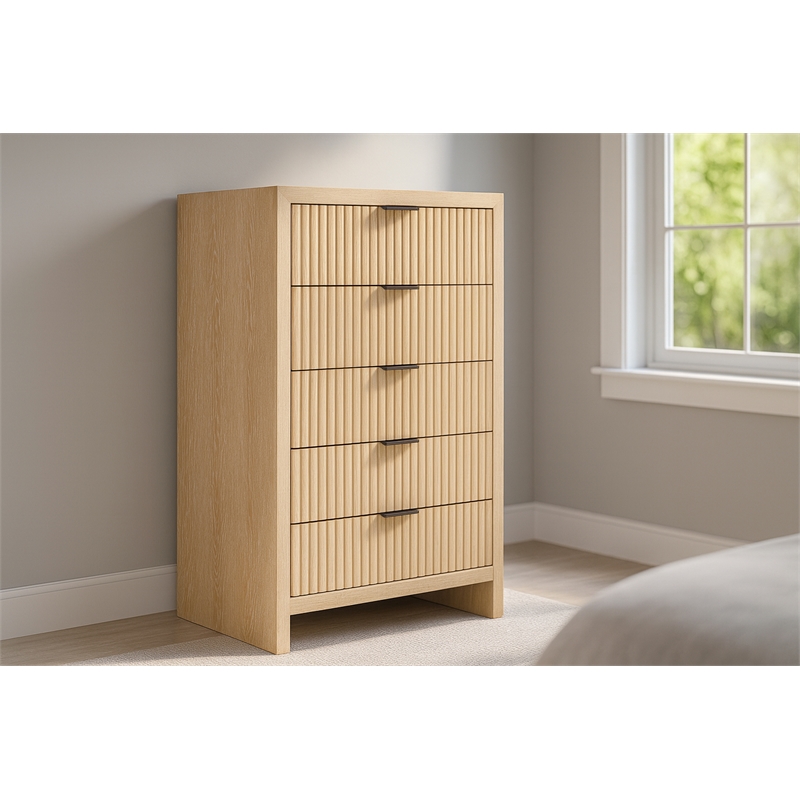 Meridian Furniture Fairfax Natural Oak Veneer Chest