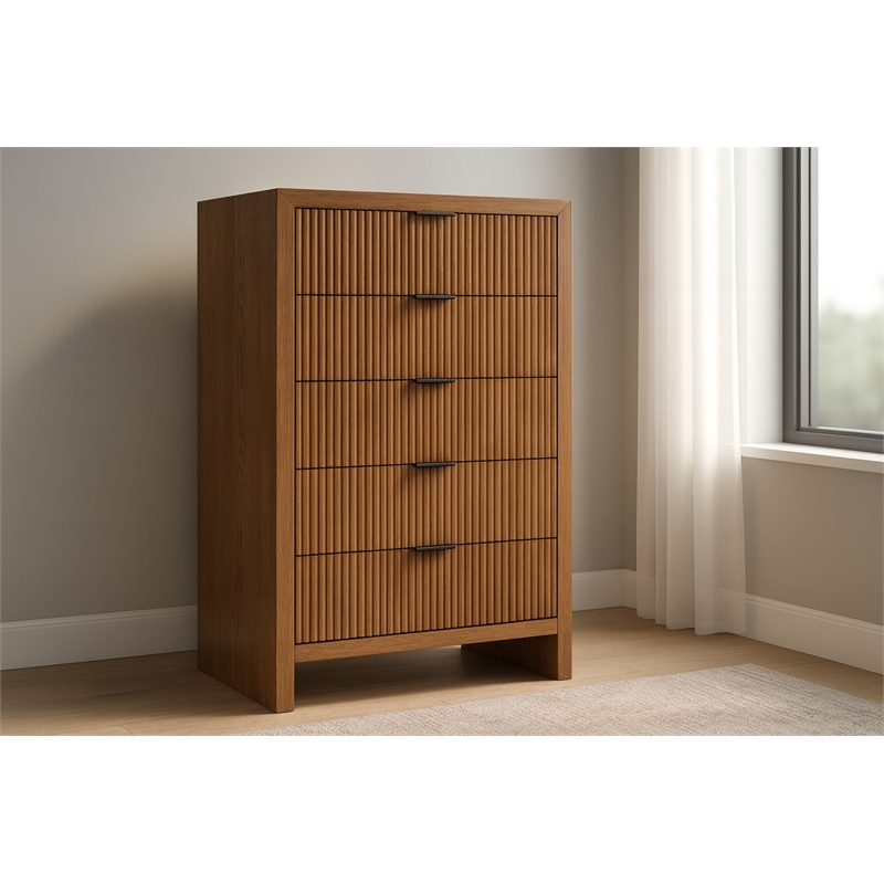 Meridian Furniture Fairfax Walnut Oak Veneer Chest