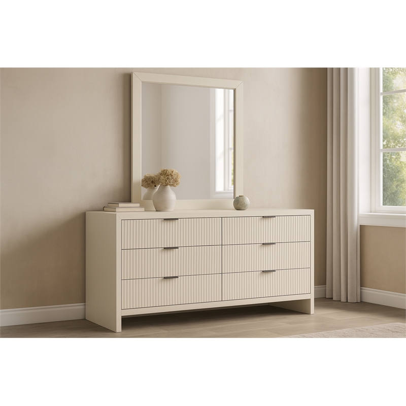 Meridian Furniture Fairfax Cream Mirror