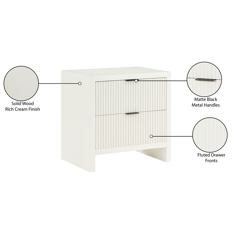 Meridian Furniture Fairfax Cream Night Stand