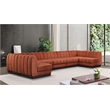 Meridian Furniture Quinn 7 PC U-Shaped Fabric Modular Sectional in Cognac Orange