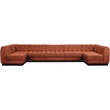 Meridian Furniture Quinn 7 PC U-Shaped Fabric Modular Sectional in Cognac Orange