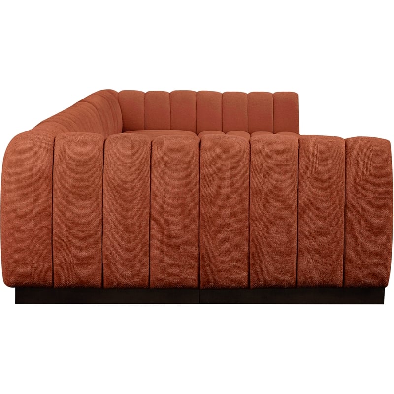 Meridian Furniture Quinn 7 PC U-Shaped Fabric Modular Sectional in Cognac Orange