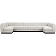 Meridian Furniture Quinn 7-Piece U-Shaped Fabric Modular Sectional in Cream