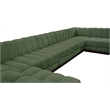 Meridian Furniture Quinn 7-Piece U-Shaped Fabric Modular Sectional in Green