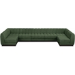 Meridian Furniture Quinn 7-Piece U-Shaped Fabric Modular Sectional in Green