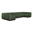 Meridian Furniture Quinn 7-Piece U-Shaped Fabric Modular Sectional in Green