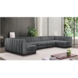 Meridian Furniture Quinn 7-Piece U-Shaped Fabric Modular Sectional in Dark Gray