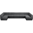 Meridian Furniture Quinn 7-Piece U-Shaped Fabric Modular Sectional in Dark Gray