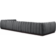 Meridian Furniture Quinn 7-Piece U-Shaped Fabric Modular Sectional in Dark Gray