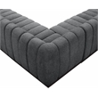 Meridian Furniture Quinn 7-Piece U-Shaped Fabric Modular Sectional in Dark Gray