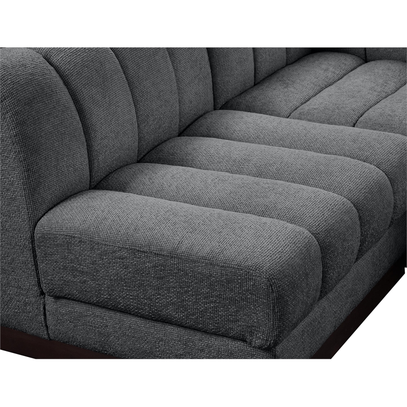 Meridian Furniture Quinn 7-Piece U-Shaped Fabric Modular Sectional in Dark Gray