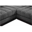 Meridian Furniture Quinn 7-Piece U-Shaped Fabric Modular Sectional in Dark Gray