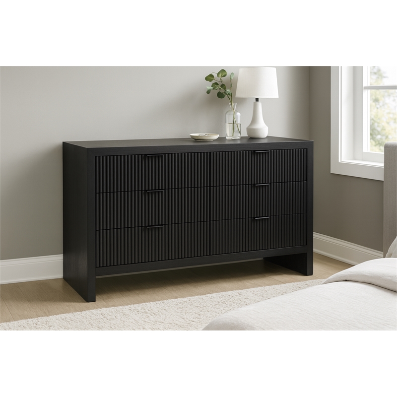 Meridian Furniture Fairfax Black Oak Veneer Dresser
