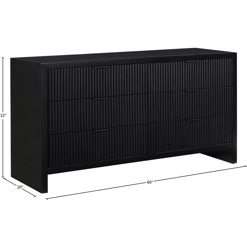 Meridian Furniture Fairfax Black Oak Veneer Dresser