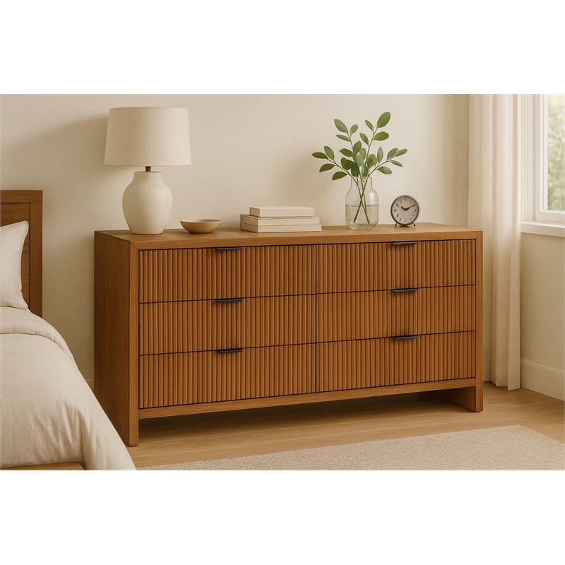 Meridian Furniture Fairfax Walnut Oak Veneer Dresser