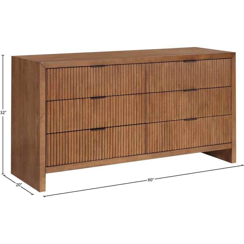 Meridian Furniture Fairfax Walnut Oak Veneer Dresser