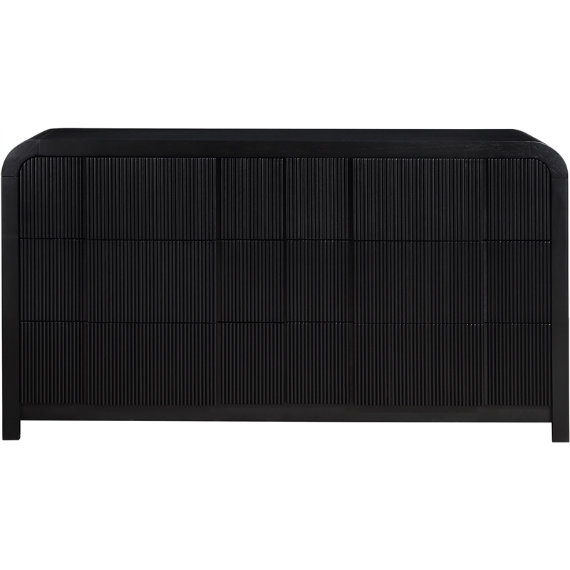meridian furniture fluted black oak veneer dresser