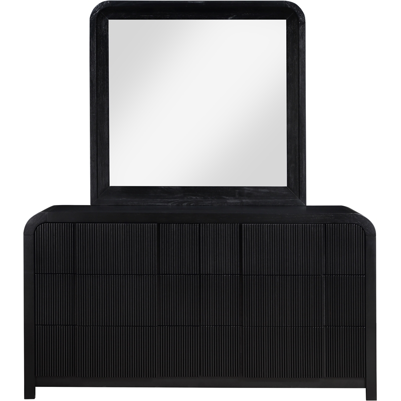 meridian furniture fluted black oak veneer dresser