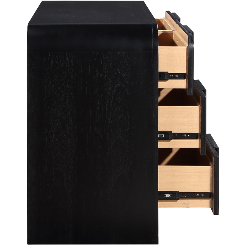meridian furniture fluted black oak veneer dresser