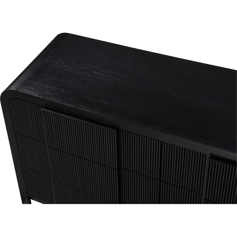 meridian furniture fluted black oak veneer dresser
