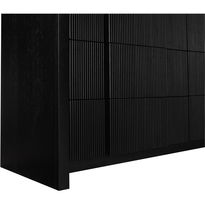 meridian furniture fluted black oak veneer dresser