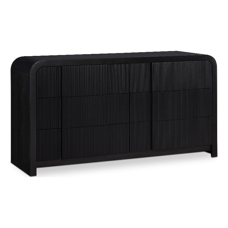 Meridian Furniture Fluted Black Oak Veneer Dresser