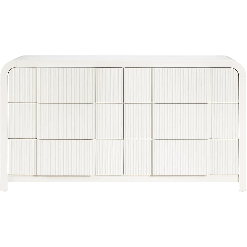 Meridian Furniture Fluted Cream Oak Veneer Dresser