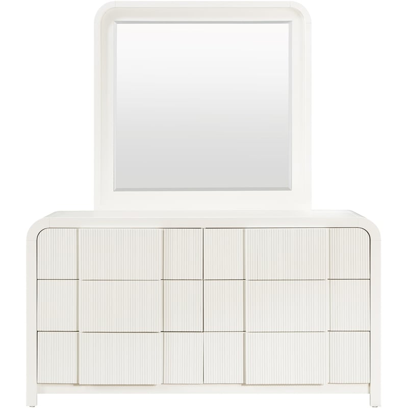 Meridian Furniture Fluted Cream Oak Veneer Dresser