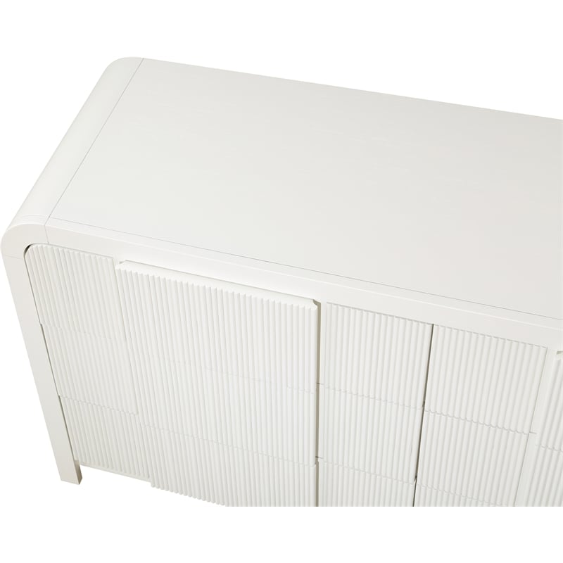 Meridian Furniture Fluted Cream Oak Veneer Dresser