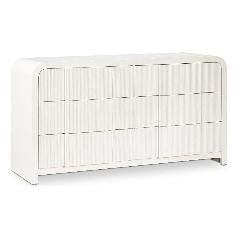 Meridian Furniture Fluted Cream Oak Veneer Dresser