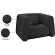Meridian Furniture Abbington Contemporary Boucle Fabric Chair in Black