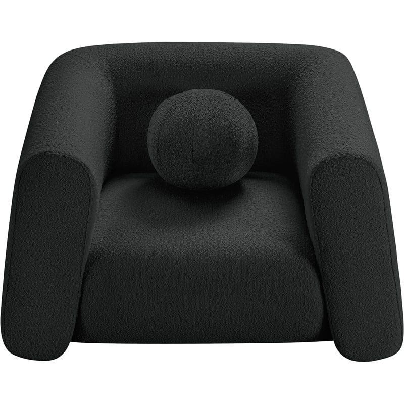 Meridian Furniture Abbington Contemporary Boucle Fabric Chair in Black