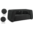 Meridian Furniture Abbington Contemporary Boucle Fabric Loveseat in Black