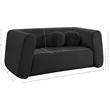 Meridian Furniture Abbington Contemporary Boucle Fabric Loveseat in Black