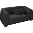 Meridian Furniture Abbington Contemporary Boucle Fabric Loveseat in Black