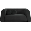 Meridian Furniture Abbington Contemporary Boucle Fabric Loveseat in Black