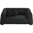 Meridian Furniture Abbington Contemporary Boucle Fabric Loveseat in Black