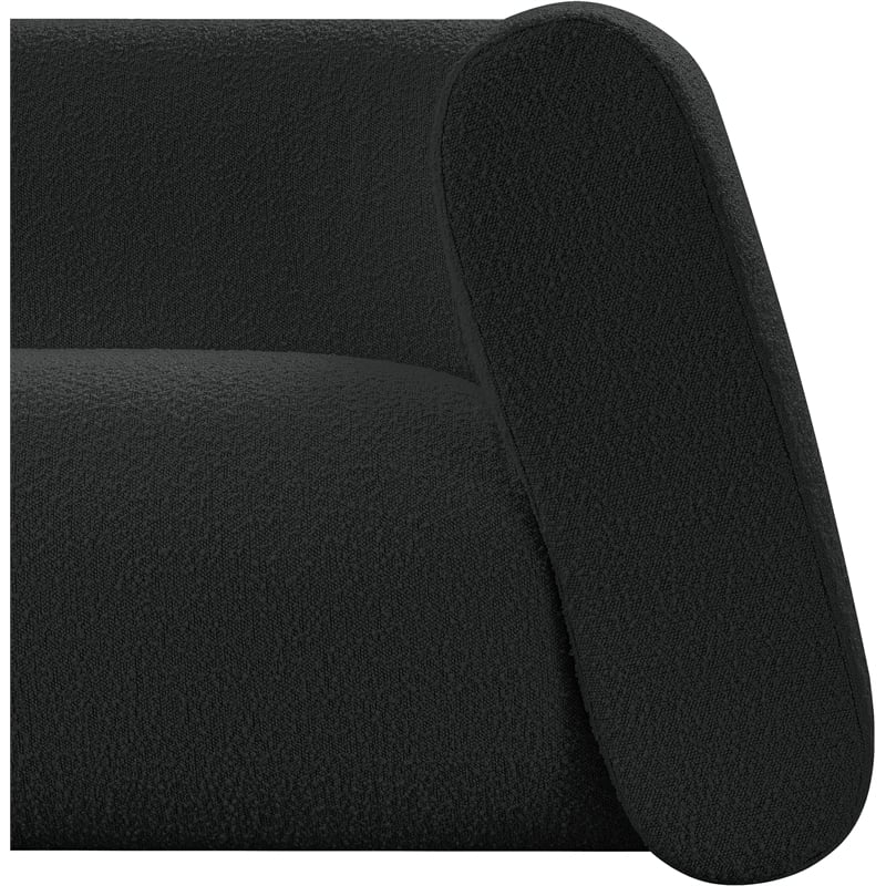 Meridian Furniture Abbington Contemporary Boucle Fabric Sofa in Black