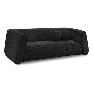 Meridian Furniture Abbington Contemporary Boucle Fabric Sofa in Black