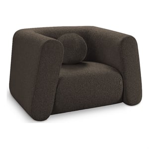 Meridian Furniture Abbington Contemporary Boucle Fabric Chair in Brown